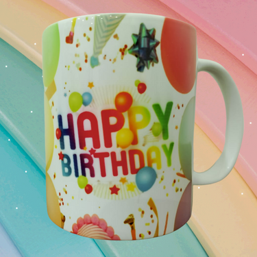 Happy Birthday, Personalized Mug, Custom Name, Age, Ceramic Cup
